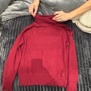 Fate Women's Burgundy Turtleneck Sweater